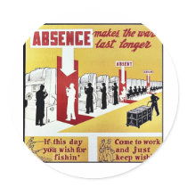 Absence Makes The War Last Longer Round Stickers