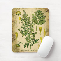 Absinthe Botanical Collage Mouse Pad