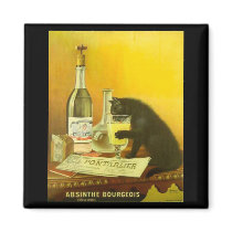 Absinthe Bourgeois and Cat Vintage Poster Art Magnets