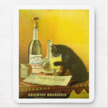 Absinthe Bourgeois and Cat Vintage Poster Art Mouse Pads