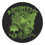 Absinthe Green Fairy Lady Stickers