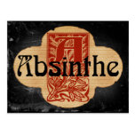 Absinthe Imaginary Bottle Lable Postcard