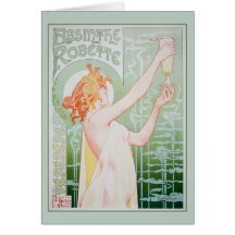 Absinthe Robette (menthe) Carte De Vœux