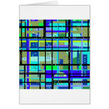 Abstract1950s Blues Design Card