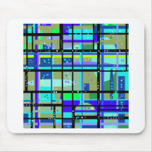 Abstract1950s Blues Design Mouse Pad