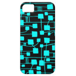Abstract 111211 - Cyan on Black iPhone 5 Case