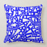Abstract 120112 - White on Blue Throw Pillow