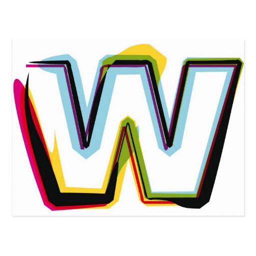 Abstract and colourful letter W  Zazzle