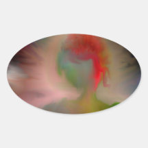 Abstract Angel Oval Sticker