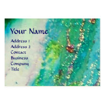 ABSTRACT AQUA BLUE TEAL GOLD SPARKLES,RED WAX SEAL BUSINESS CARD TEMPLATES