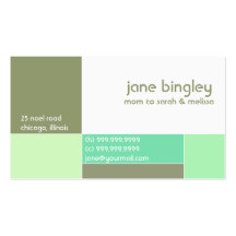 "Abstract" Aqua & Olive Mommy Business Card