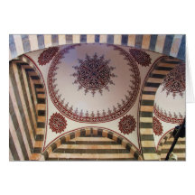 Abstract Arabesque motif on the ceiling of  Mosque Cards
