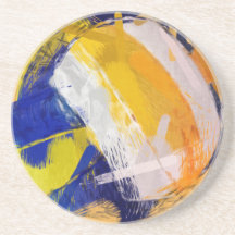 Abstract Art Beach Volleyball Coaster