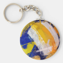 Abstract Art Beach Volleyball Keychains