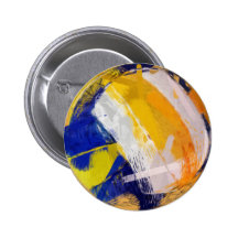 Abstract Art Beach Volleyball Pinback Button
