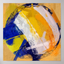 Abstract Art Beach Volleyball Posters
