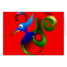 Abstract Art Bird of Paradise. Beautiful Card