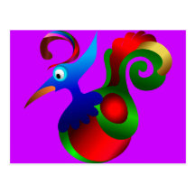 Abstract Art Bird of Paradise. Beautiful Post Card