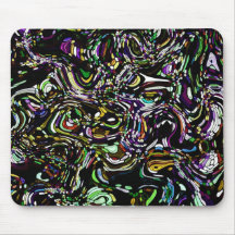 Abstract Art Black Swirl Green Mousepad