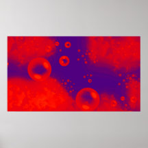 Abstract Art Bubble Paradise Red Blue Print