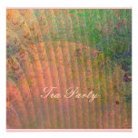 Abstract Art Design with Shell and Florals Custom Announcements