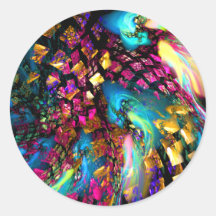 Abstract Art: Pieces Of A Dream Round Sticker
