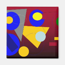 Abstract Art - Red Submission Refrigerator Magnets