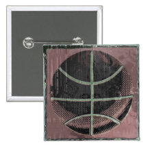 Abstract Basketball Pinback Button