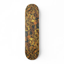 Abstract Beech and oak leaves in ice Skate Board