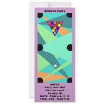 Abstract BILLIARDS ~ POOL Table PARTY INVITATION