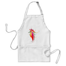 Abstract Bird of Paradise Paint Splatters Apron