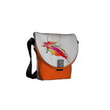 Abstract Bird of Paradise Paint Splatters Messenger Bag