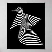 Abstract Bird -- Optical Art Print