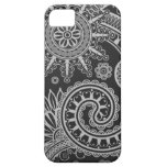 Abstract Black and Grey Floral Pattern iPhone 5 Covers
