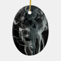 Abstract Black and White Beautiful Smoke Design Christmas Tree Ornament