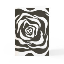 Abstract black white flower greeting cards
