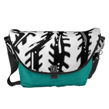 Abstract Black White Tree Branches Messenger Bag