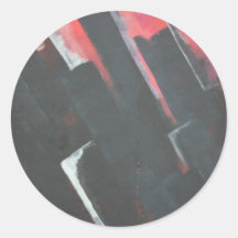 Abstract - blocks round sticker