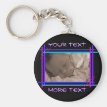 Abstract Blue and Indigo Frame Keychain