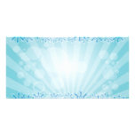 Abstract Blue Background Vector Graphic snowflakes Custom Photo Card
