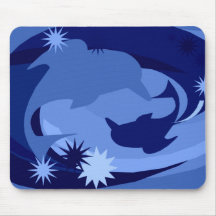 Abstract Blue Dolphin Mousepad