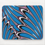 Abstract blue flowers with pink mousepad