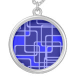 Abstract Blue Pipeline Pattern necklace