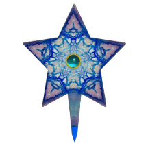 ABSTRACT BLUE STAR WITH GEM STONE