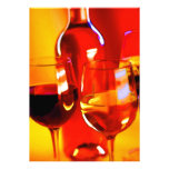Abstract Bottle of Wine and Glasses Personalized Invitations