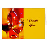 Abstract Bottle of Wine Glasses of Red and White Greeting Cards