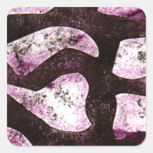 abstract branch print square stickers