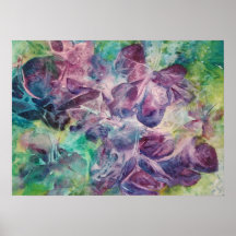Abstract Butterflies In Lilac & Blue Canvas Print