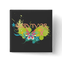 Abstract Butterfly Uterine Cancer Survivor