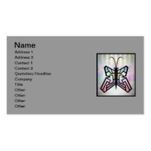 Abstract_Butterfly_Vector Mosaic Cartoon Insects Business Card Templates